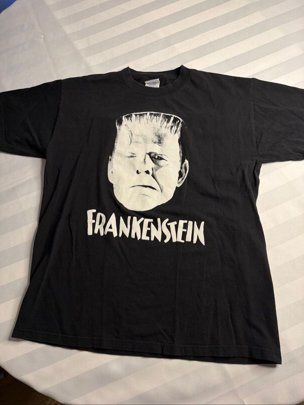Frankenstein Vintage Optima Heavy Cotton Horror Graphic T-Shirt Size Large - Picture 2 of 8